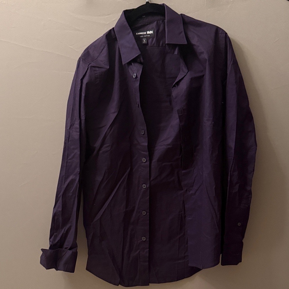 Express Deep Purple Dress Shirt slim fit
